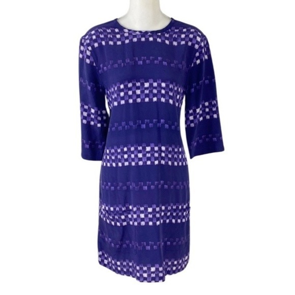 Equipment Femme Aubrey Ultra Marine Printed Silk Shift Dress XS AC8 - Picture 2 of 11